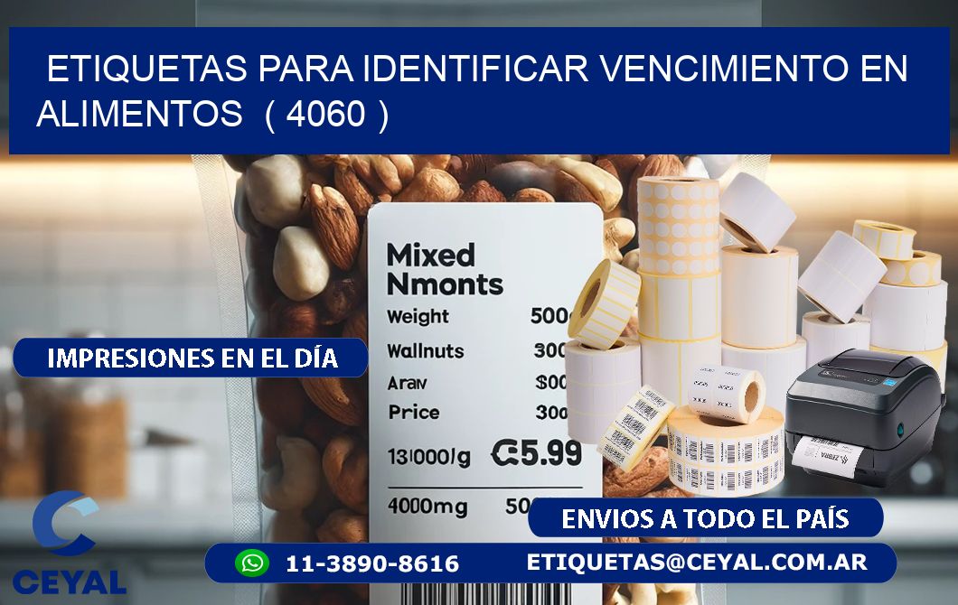 ETIQUETAS PARA IDENTIFICAR VENCIMIENTO EN ALIMENTOS  ( 4060 )