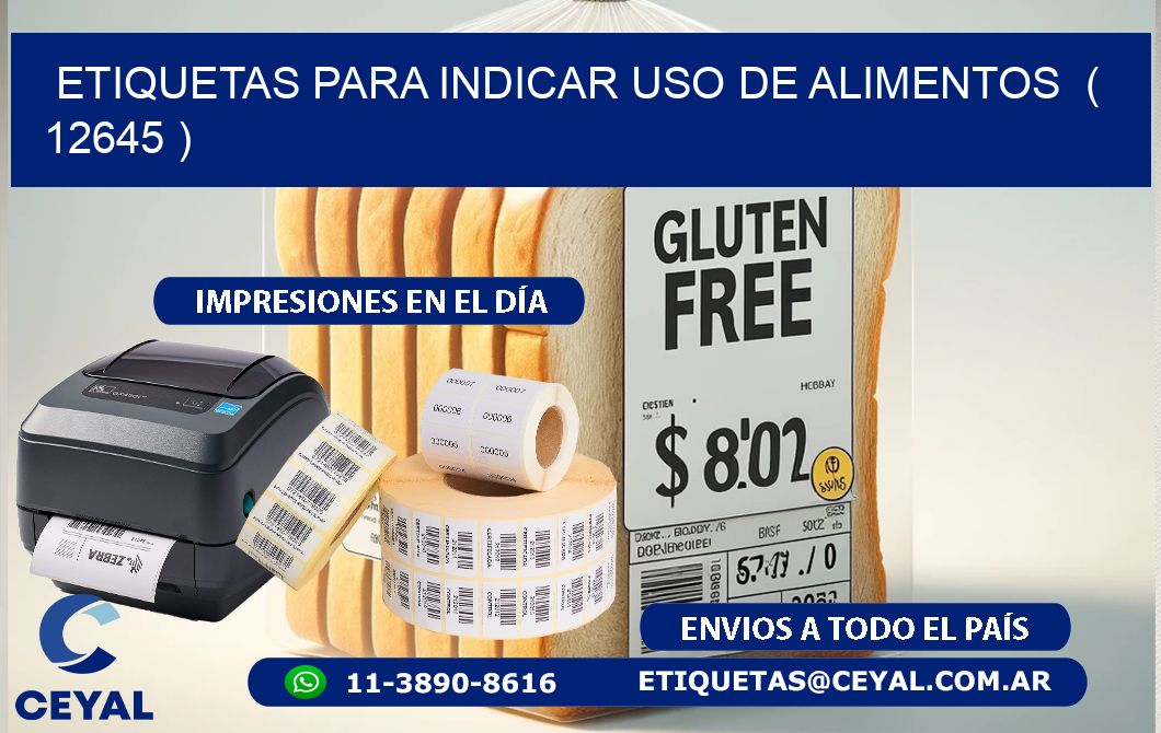 ETIQUETAS PARA INDICAR USO DE ALIMENTOS  ( 12645 )
