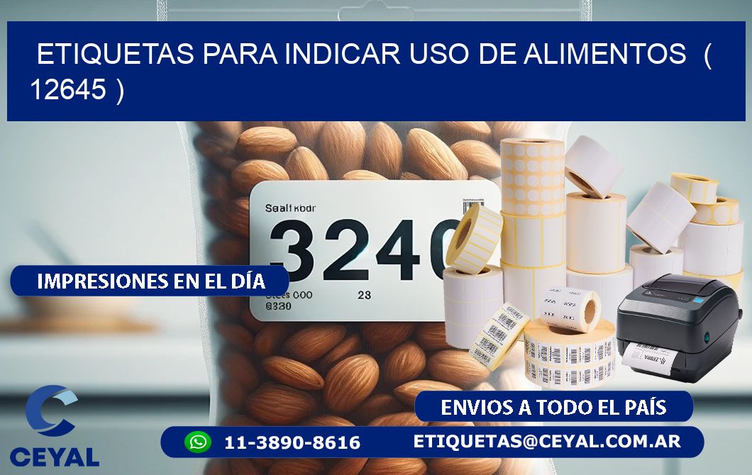 ETIQUETAS PARA INDICAR USO DE ALIMENTOS  ( 12645 )