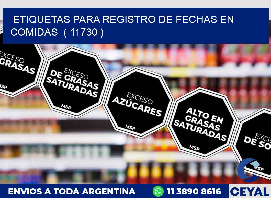 ETIQUETAS PARA REGISTRO DE FECHAS EN COMIDAS  ( 11730 )