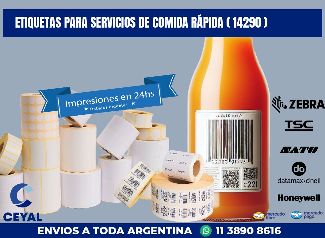 ETIQUETAS PARA SERVICIOS DE COMIDA RÁPIDA ( 14290 )