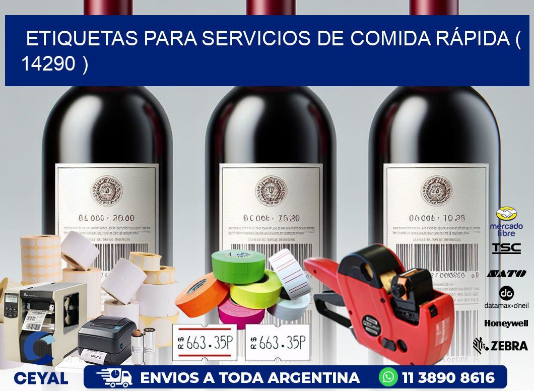 ETIQUETAS PARA SERVICIOS DE COMIDA RÁPIDA ( 14290 )