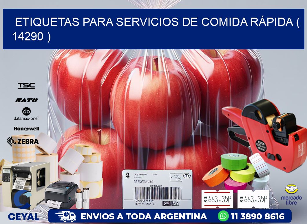 ETIQUETAS PARA SERVICIOS DE COMIDA RÁPIDA ( 14290 )