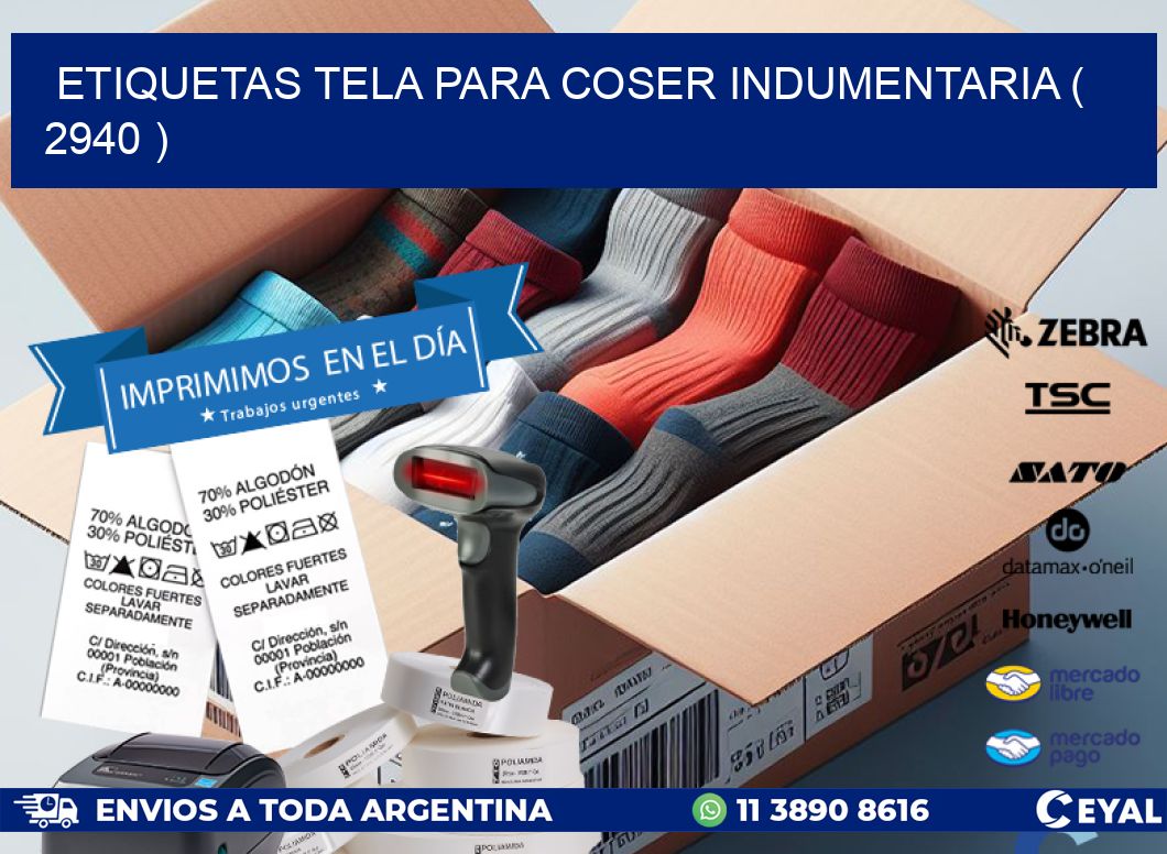 ETIQUETAS TELA PARA COSER INDUMENTARIA ( 2940 )