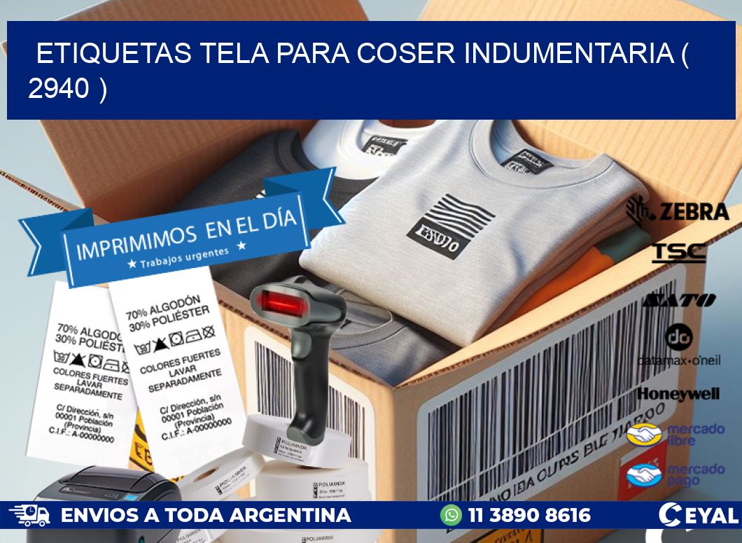 ETIQUETAS TELA PARA COSER INDUMENTARIA ( 2940 )