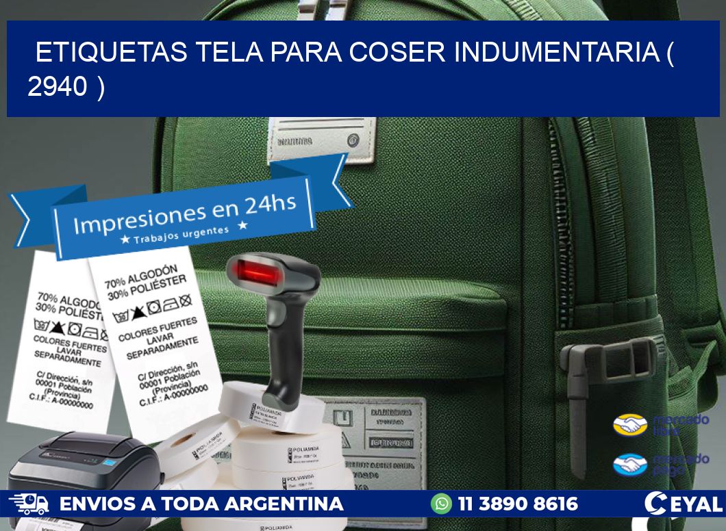 ETIQUETAS TELA PARA COSER INDUMENTARIA ( 2940 )