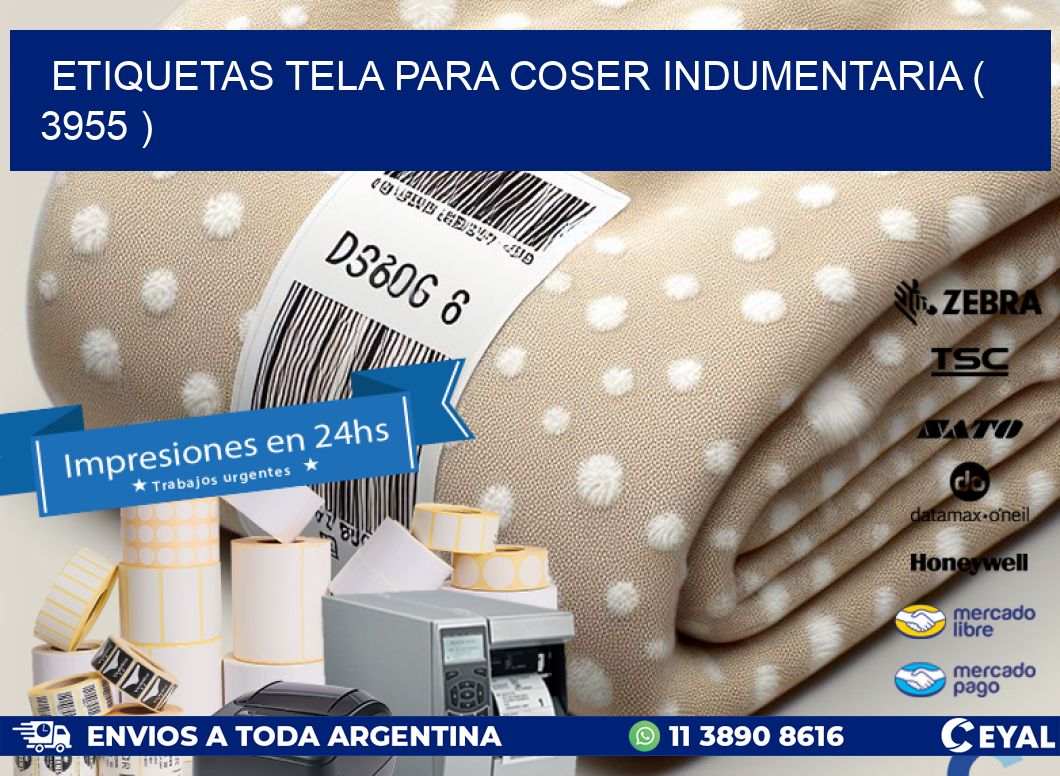 ETIQUETAS TELA PARA COSER INDUMENTARIA ( 3955 )