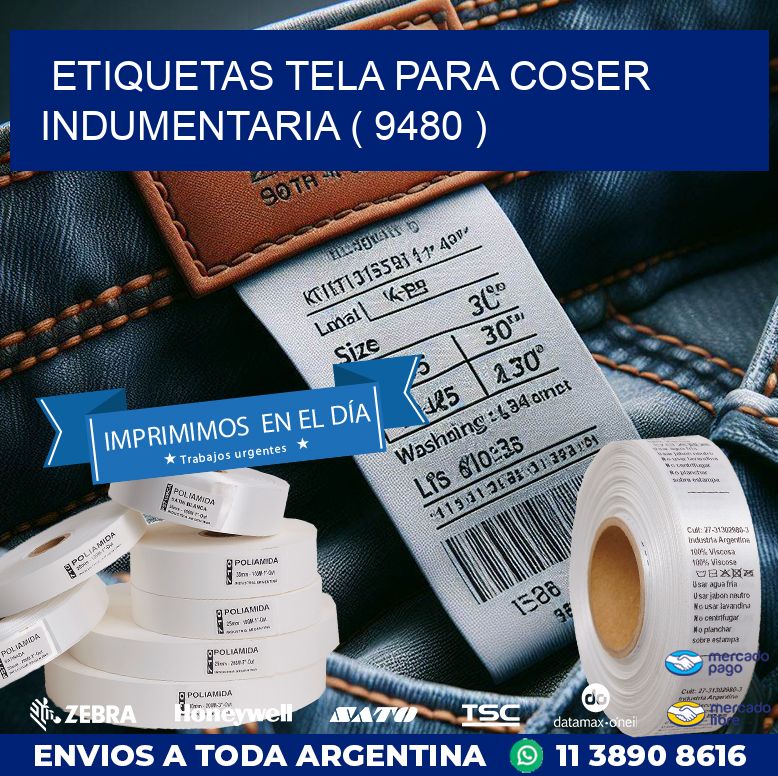 ETIQUETAS TELA PARA COSER INDUMENTARIA ( 9480 )