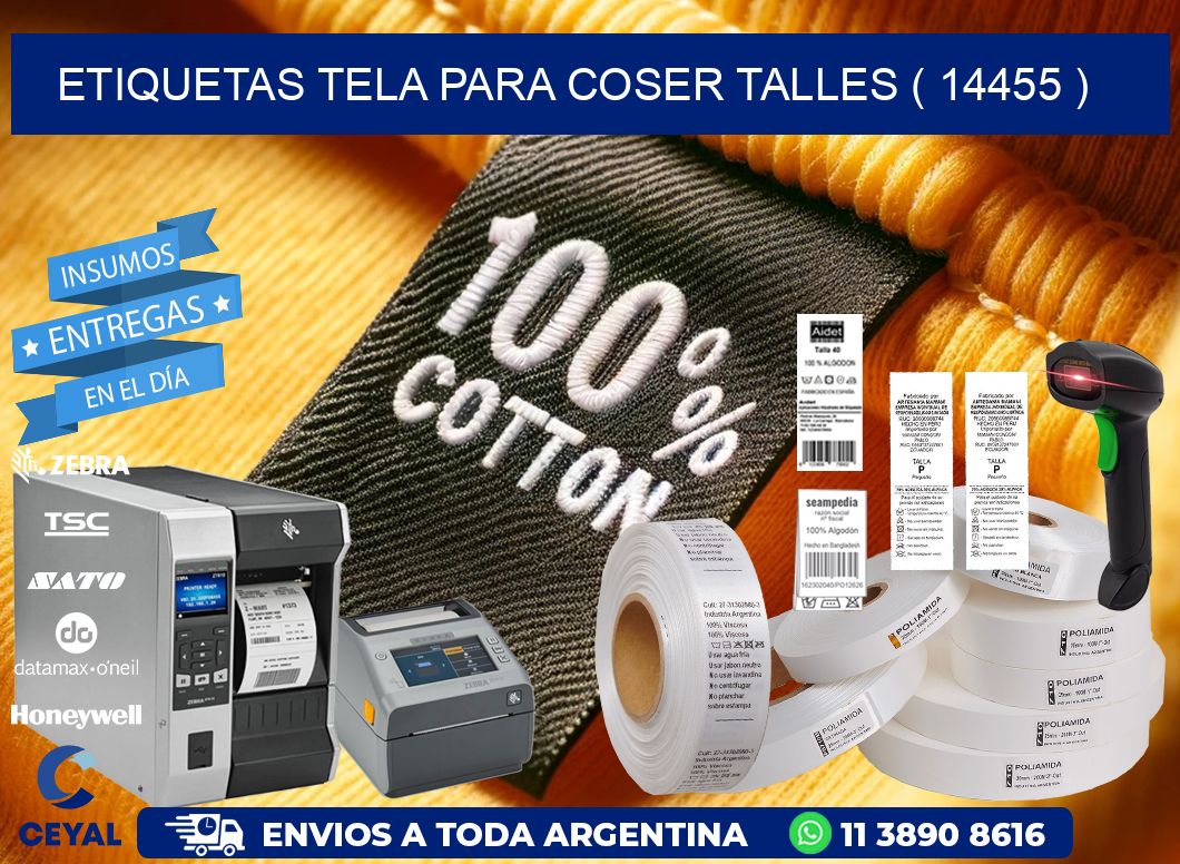 ETIQUETAS TELA PARA COSER TALLES ( 14455 )