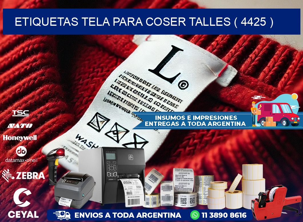 ETIQUETAS TELA PARA COSER TALLES ( 4425 )
