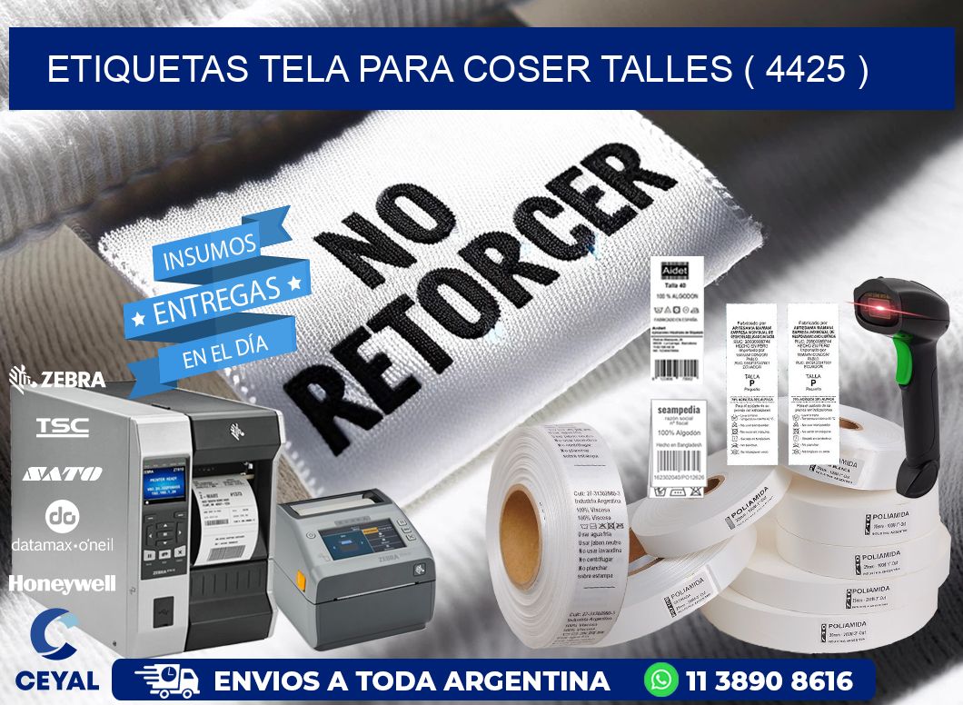 ETIQUETAS TELA PARA COSER TALLES ( 4425 )