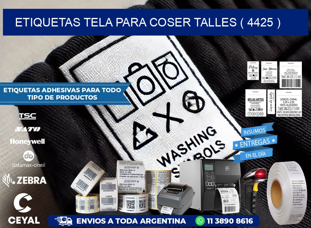 ETIQUETAS TELA PARA COSER TALLES ( 4425 )