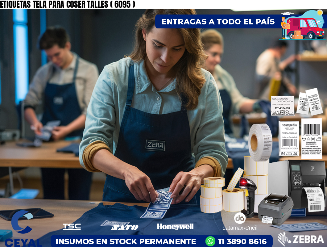 ETIQUETAS TELA PARA COSER TALLES ( 6095 )
