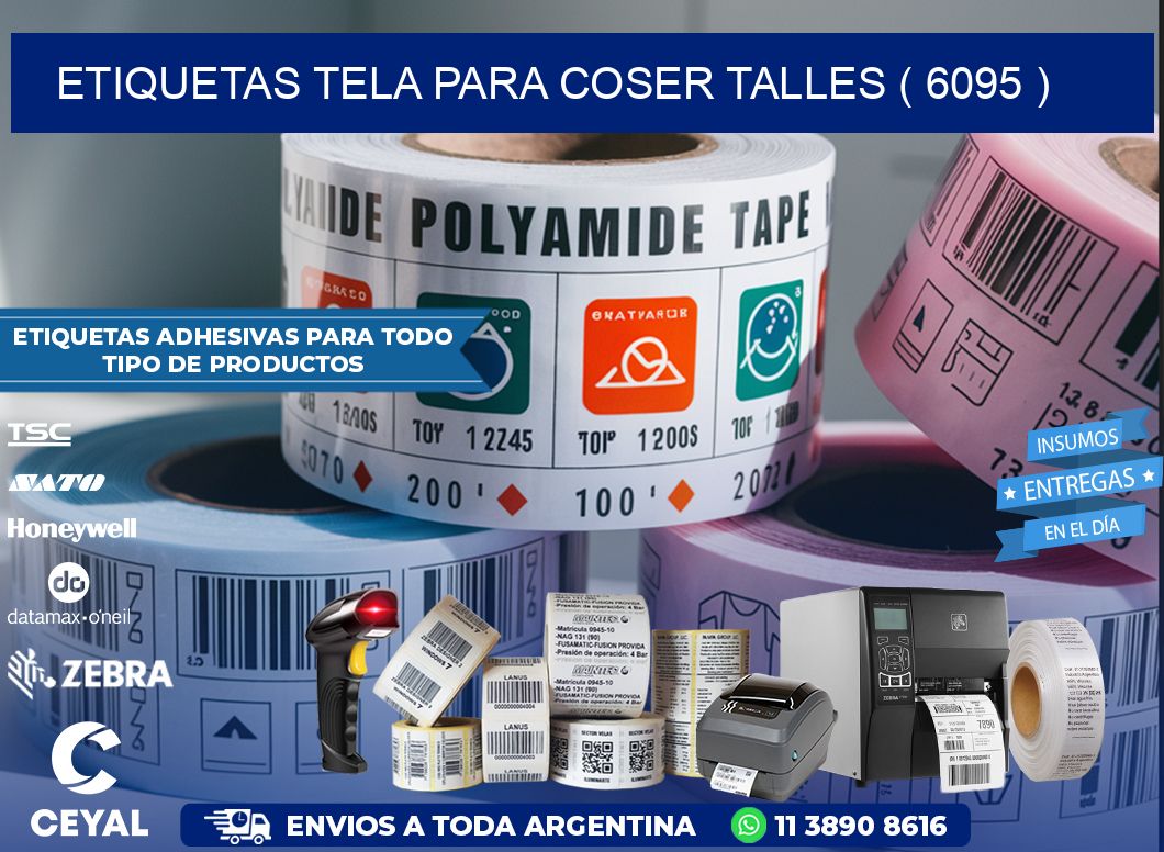 ETIQUETAS TELA PARA COSER TALLES ( 6095 )