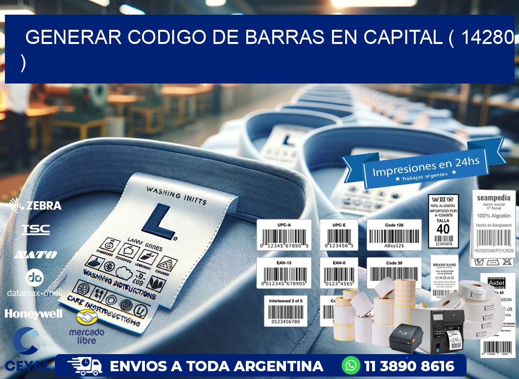 GENERAR CODIGO DE BARRAS EN CAPITAL ( 14280 )