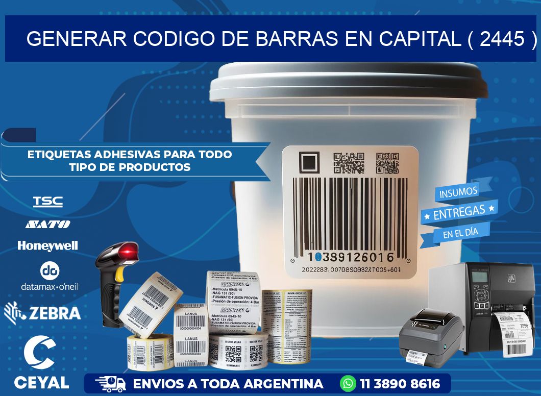 GENERAR CODIGO DE BARRAS EN CAPITAL ( 2445 )