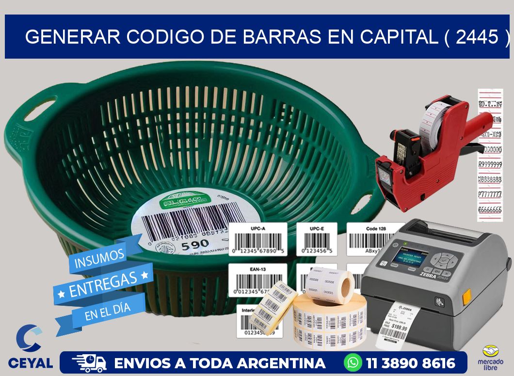 GENERAR CODIGO DE BARRAS EN CAPITAL ( 2445 )