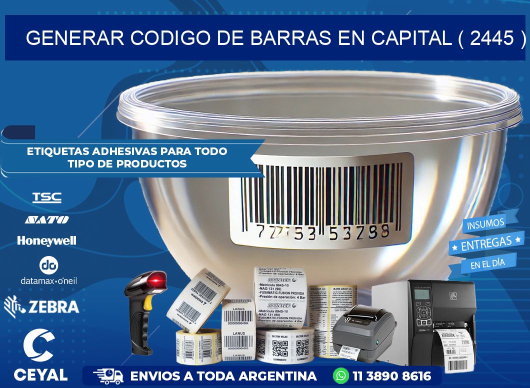 GENERAR CODIGO DE BARRAS EN CAPITAL ( 2445 )