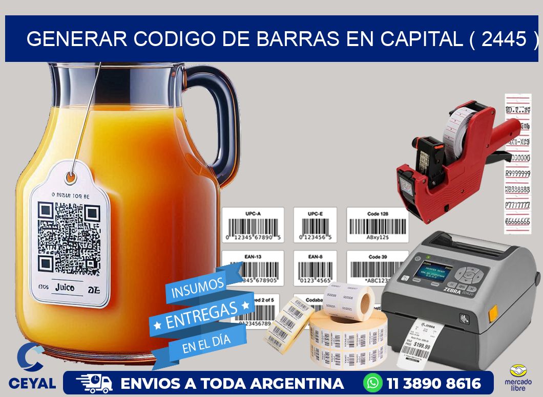 GENERAR CODIGO DE BARRAS EN CAPITAL ( 2445 )