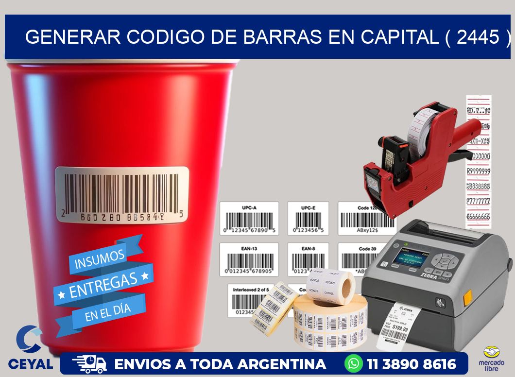 GENERAR CODIGO DE BARRAS EN CAPITAL ( 2445 )