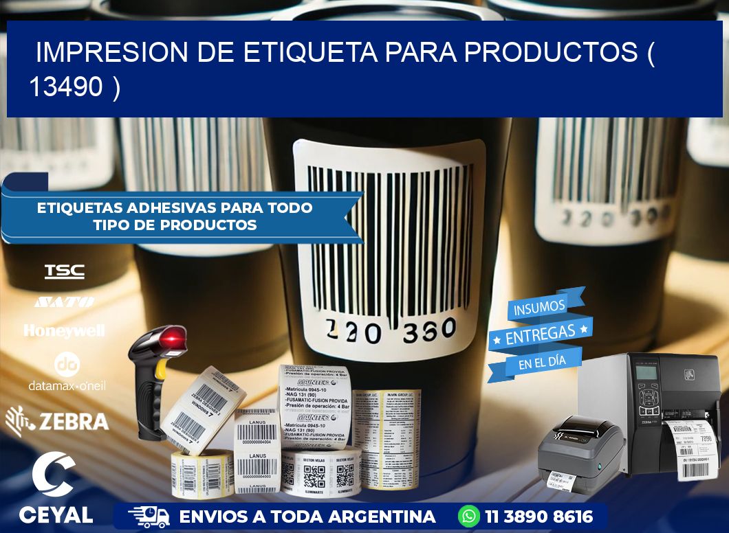IMPRESION DE ETIQUETA PARA PRODUCTOS ( 13490 )