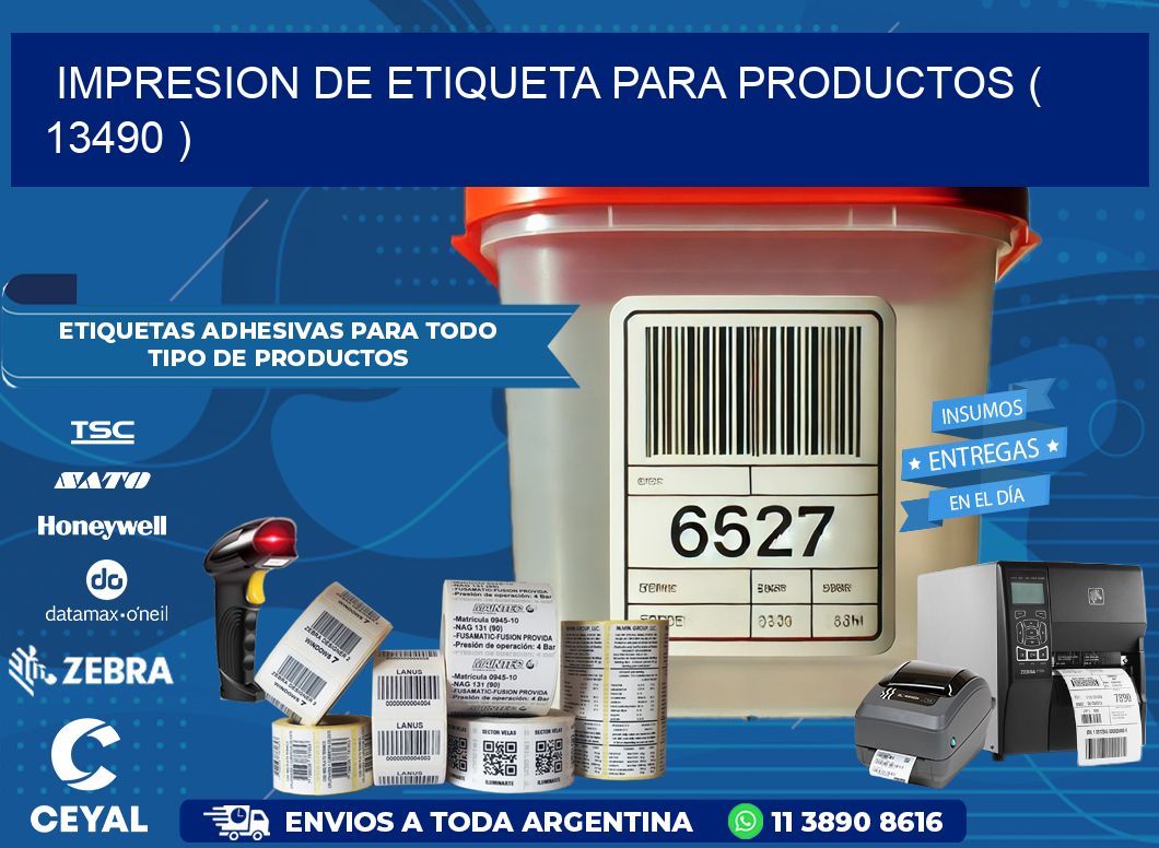 IMPRESION DE ETIQUETA PARA PRODUCTOS ( 13490 )