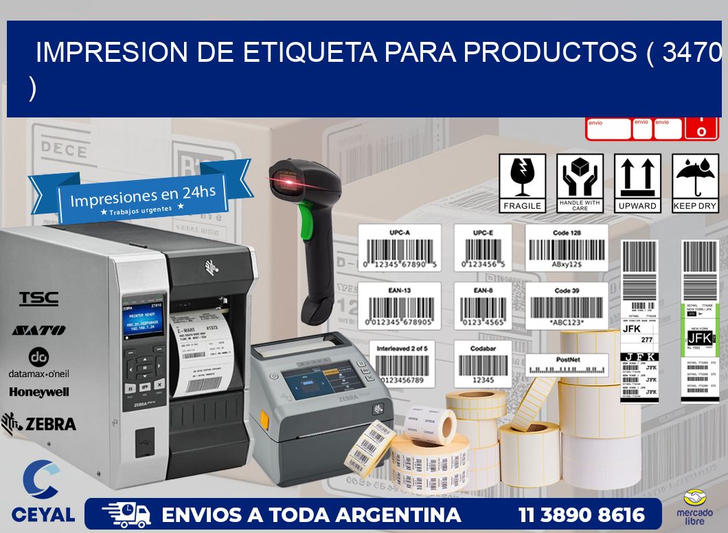 IMPRESION DE ETIQUETA PARA PRODUCTOS ( 3470 )