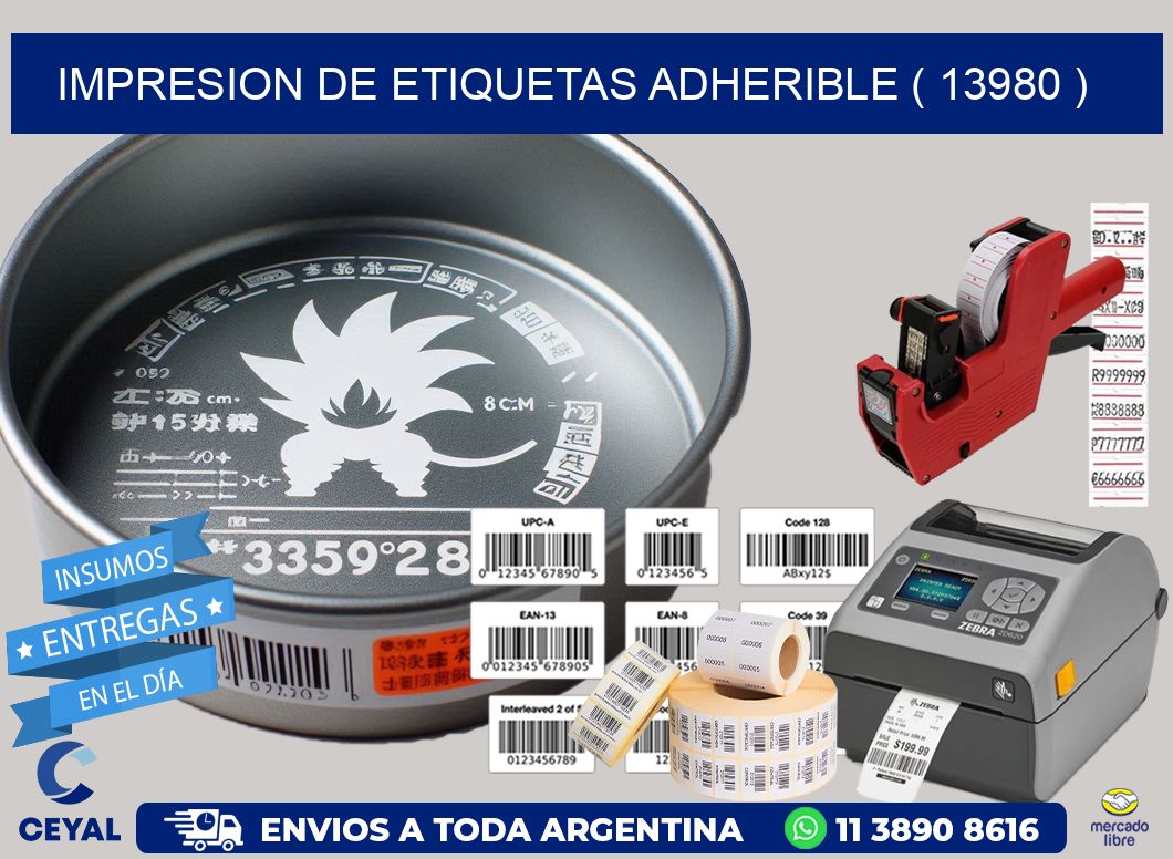 IMPRESION DE ETIQUETAS ADHERIBLE ( 13980 )