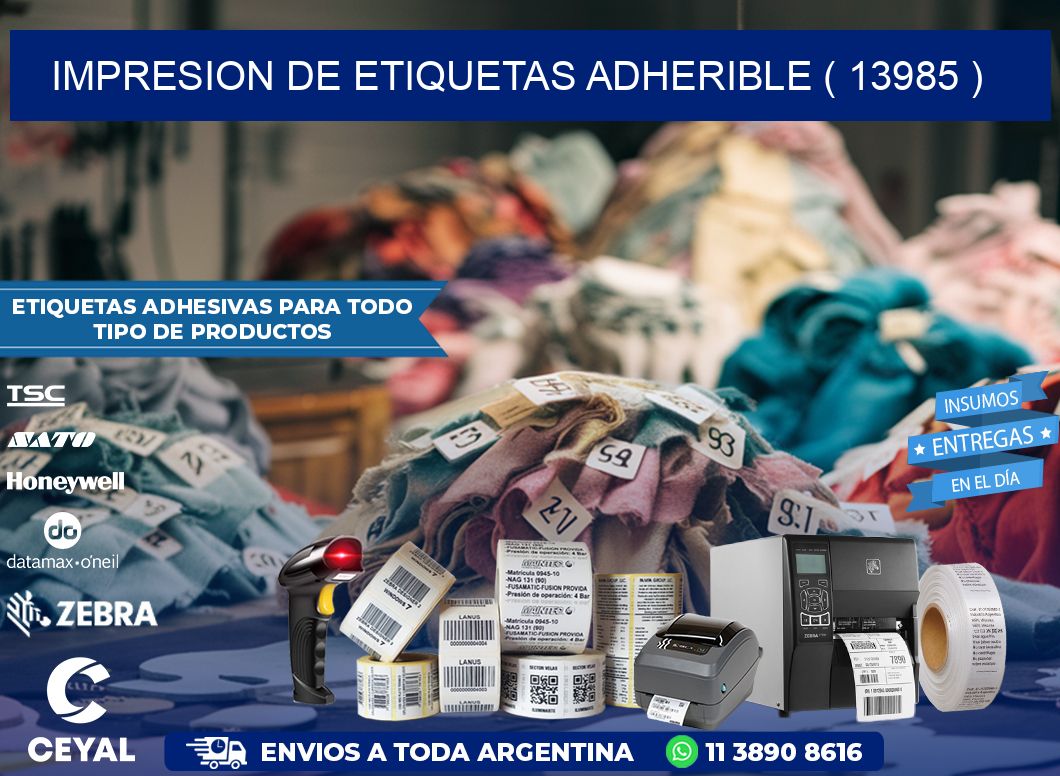 IMPRESION DE ETIQUETAS ADHERIBLE ( 13985 )