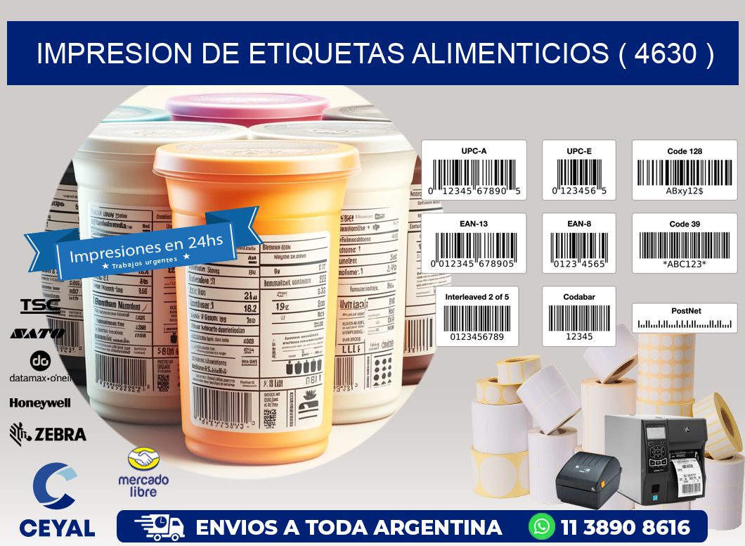 IMPRESION DE ETIQUETAS ALIMENTICIOS ( 4630 )