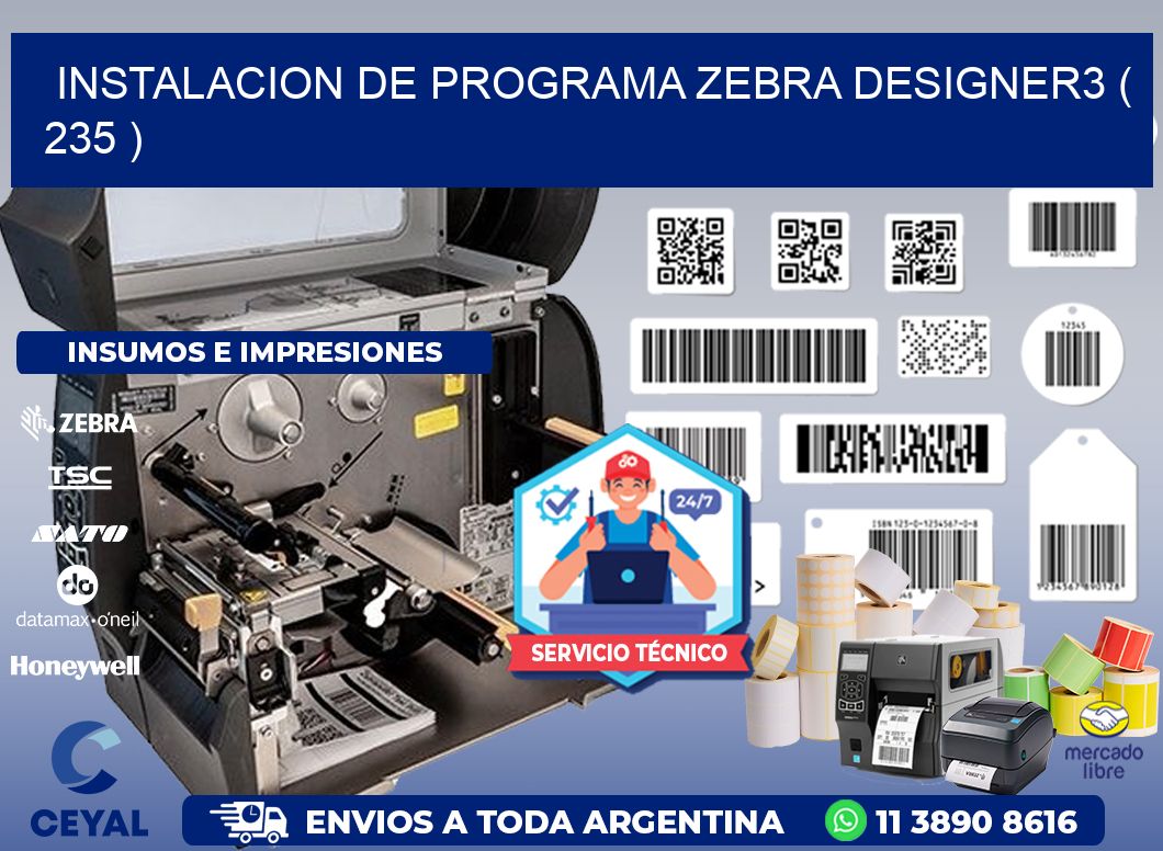 INSTALACION DE PROGRAMA ZEBRA DESIGNER3 ( 235 )