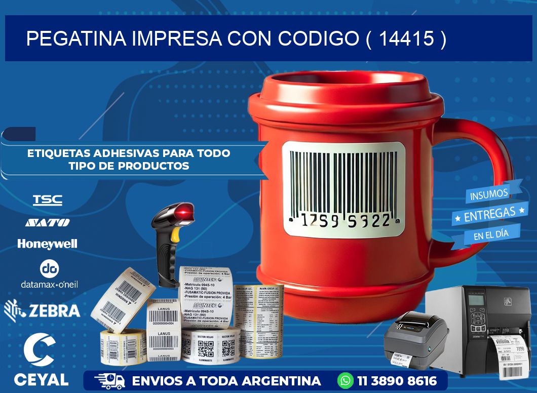 PEGATINA IMPRESA CON CODIGO ( 14415 )