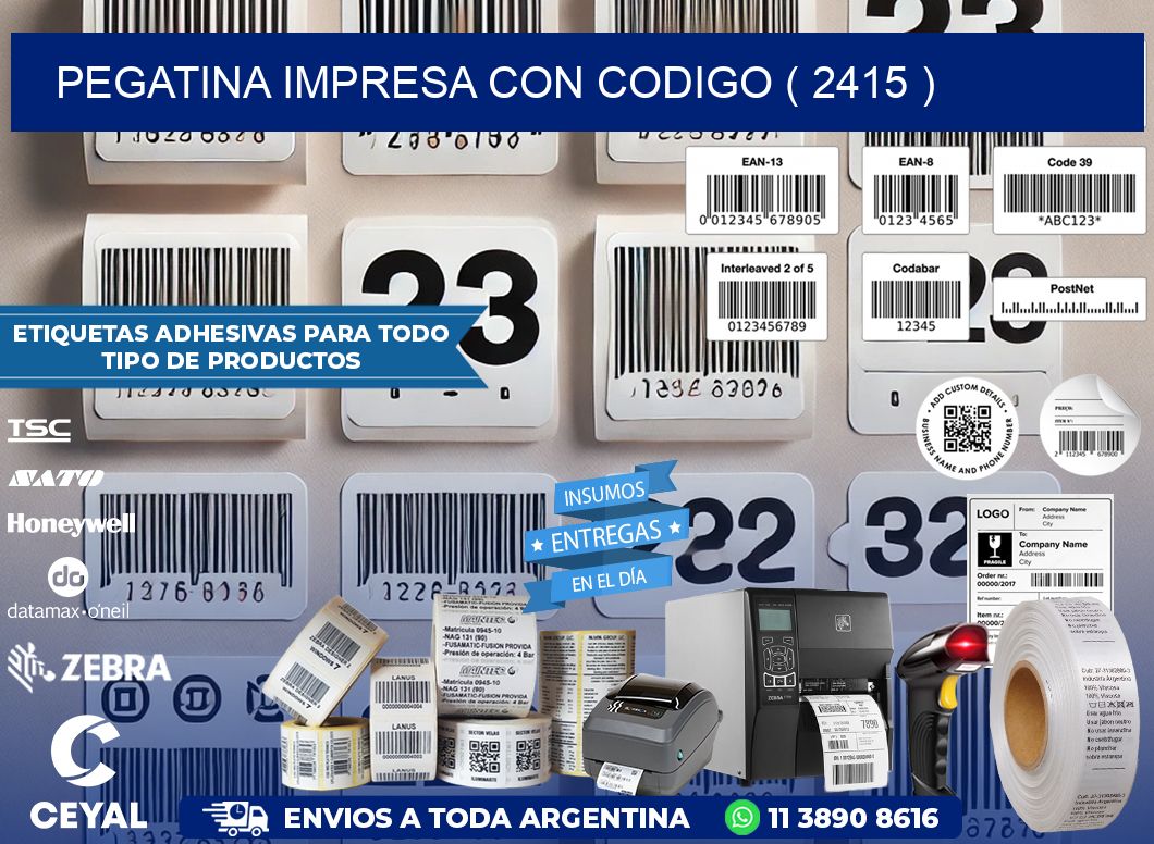 PEGATINA IMPRESA CON CODIGO ( 2415 )