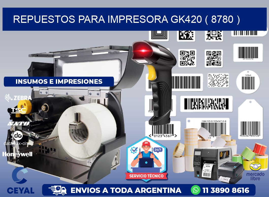 REPUESTOS PARA IMPRESORA GK420 ( 8780 )