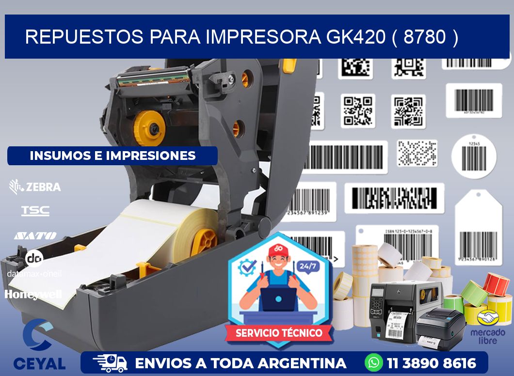 REPUESTOS PARA IMPRESORA GK420 ( 8780 )