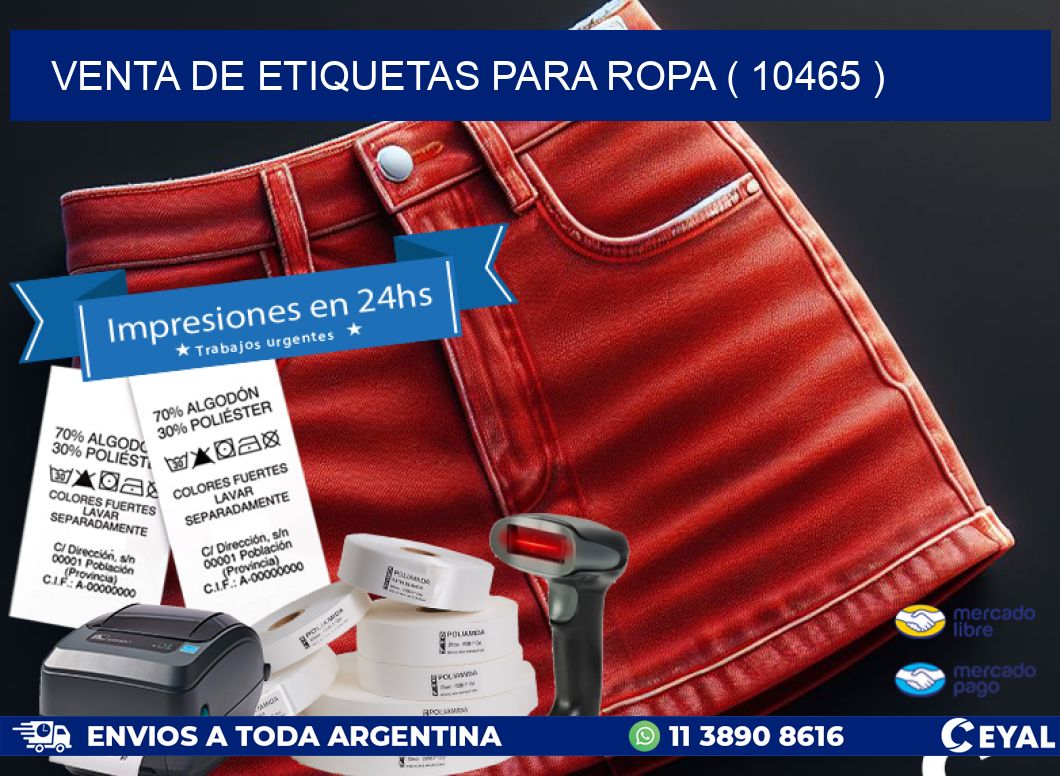 VENTA DE ETIQUETAS PARA ROPA ( 10465 )