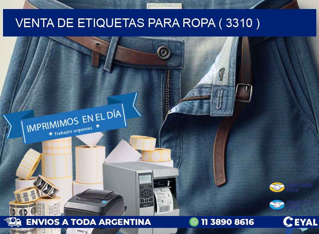 VENTA DE ETIQUETAS PARA ROPA ( 3310 )
