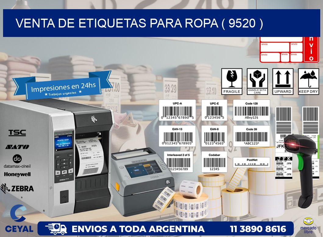 VENTA DE ETIQUETAS PARA ROPA ( 9520 )