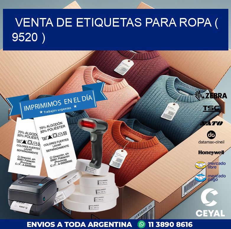 VENTA DE ETIQUETAS PARA ROPA ( 9520 )