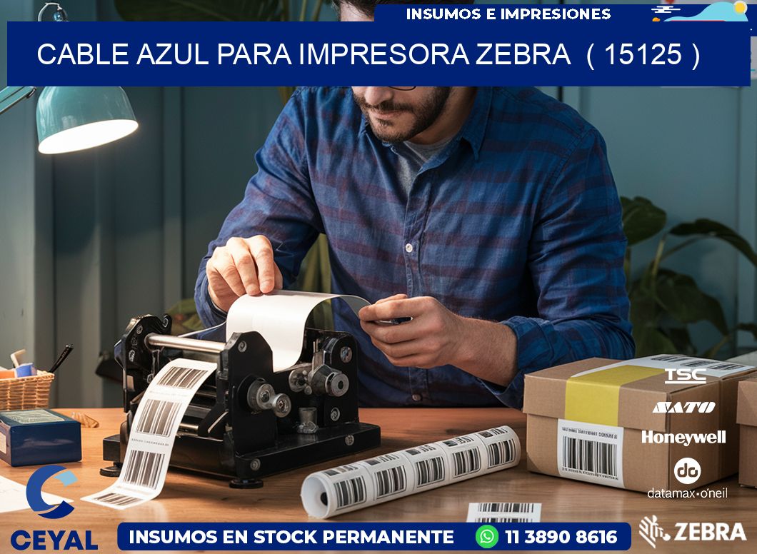 cable azul para impresora zebra  ( 15125 )