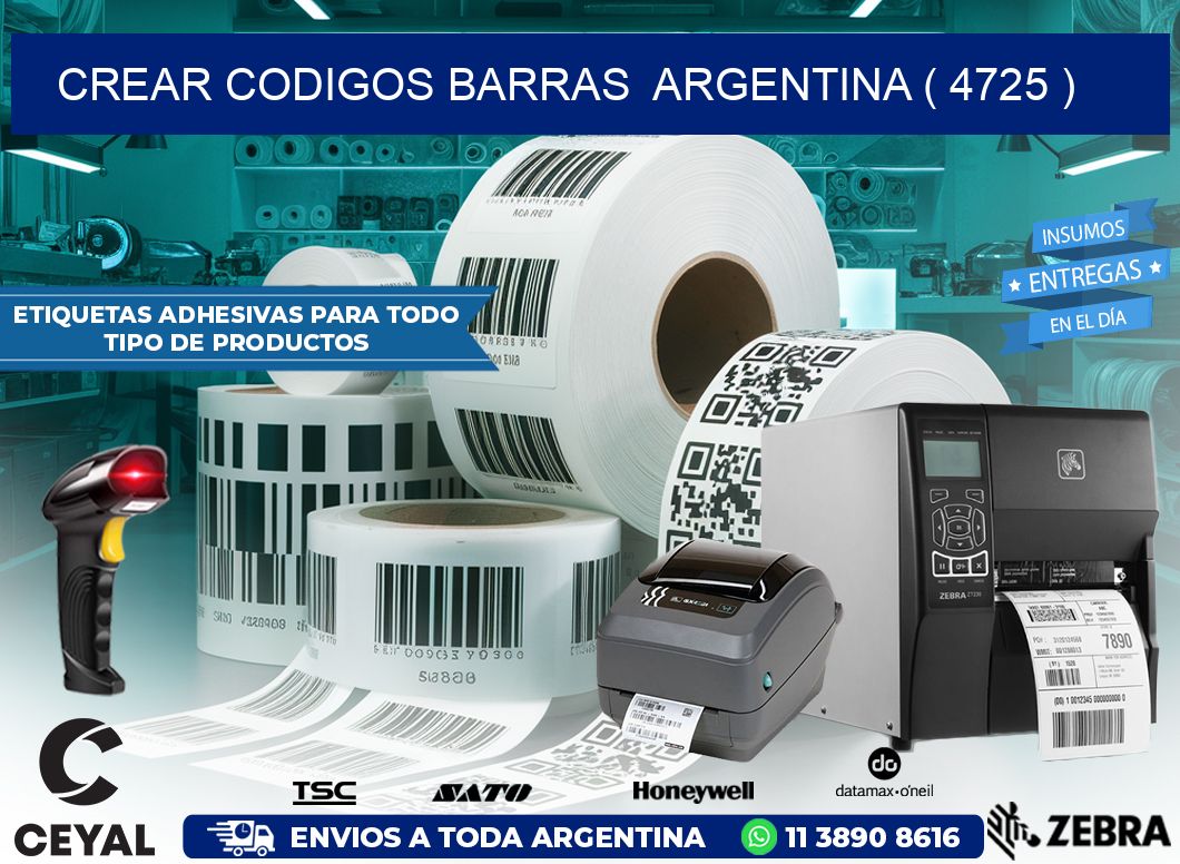 crear codigos barras  argentina ( 4725 )