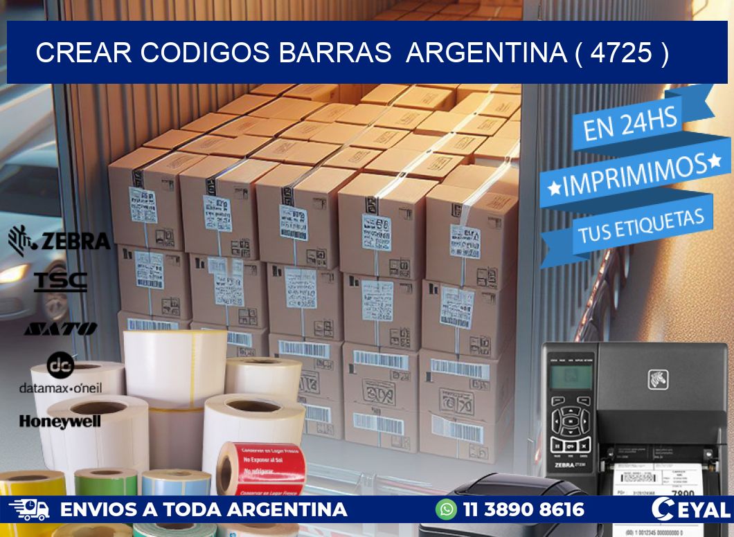 crear codigos barras  argentina ( 4725 )