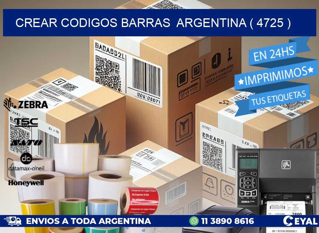 crear codigos barras  argentina ( 4725 )