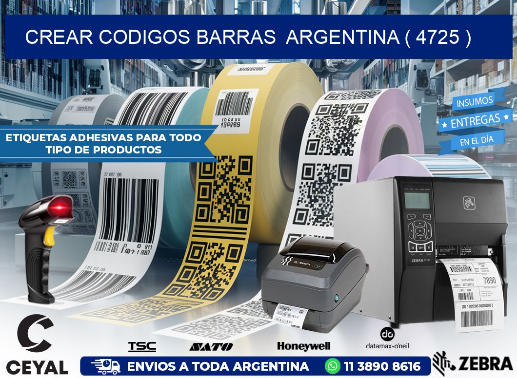 crear codigos barras  argentina ( 4725 )