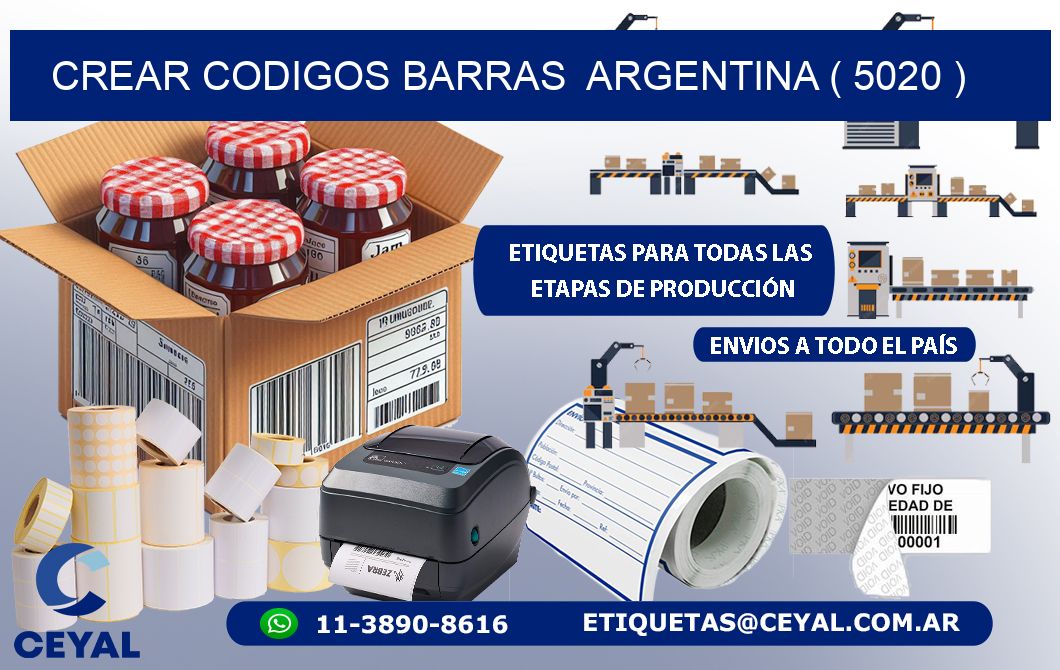 crear codigos barras  argentina ( 5020 )