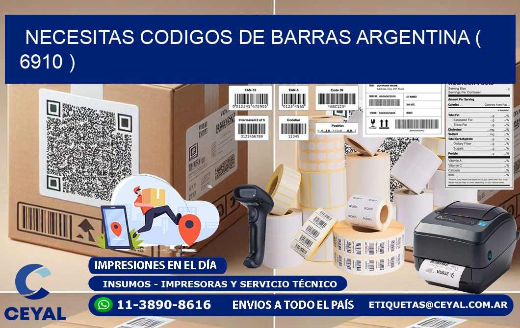 necesitas codigos de barras argentina ( 6910 )