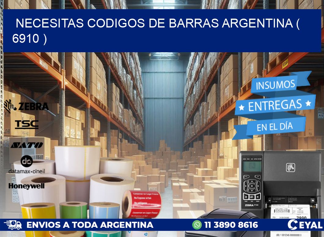 necesitas codigos de barras argentina ( 6910 )