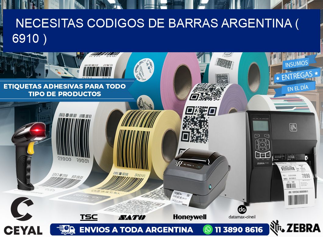 necesitas codigos de barras argentina ( 6910 )