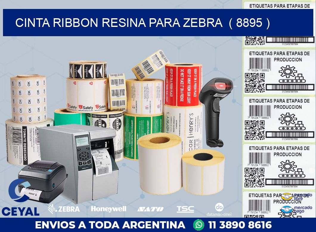 CINTA RIBBON RESINA PARA ZEBRA  ( 8895 )
