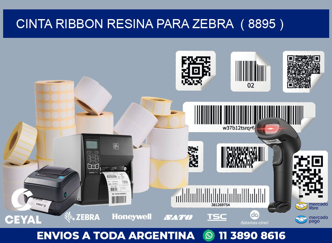 CINTA RIBBON RESINA PARA ZEBRA  ( 8895 )